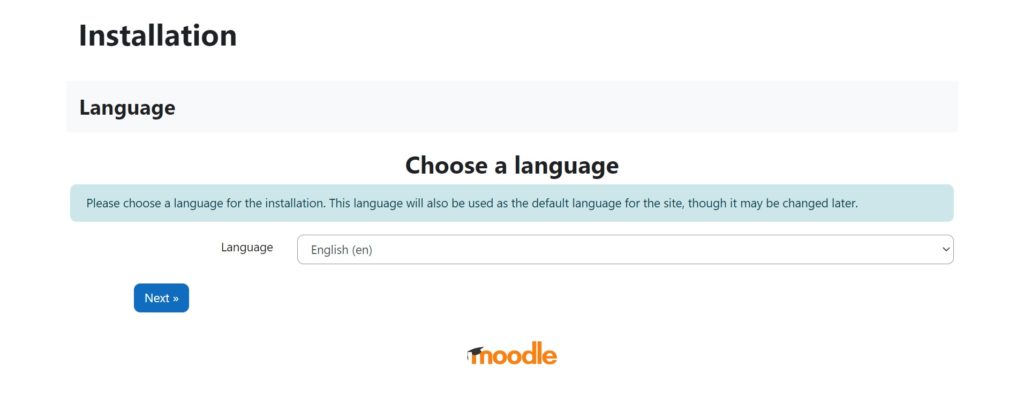 Moodle Install Page