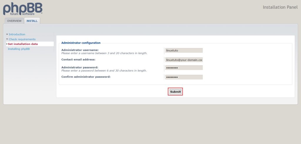 Administrator Configuration