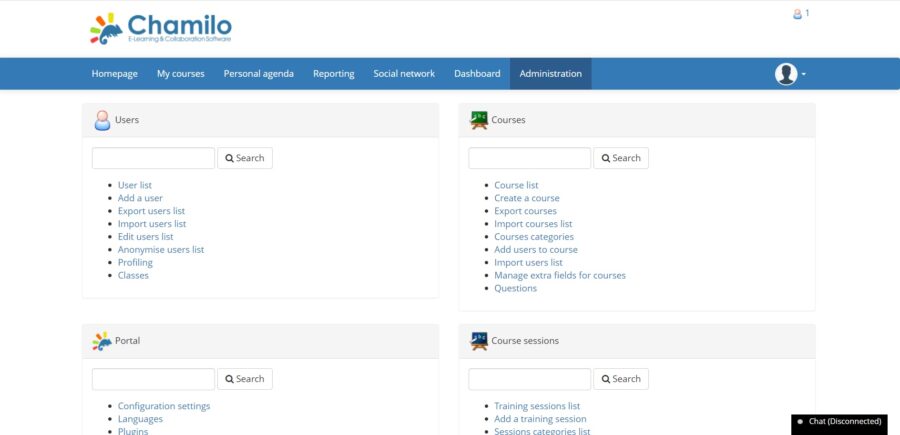 Chamilo Dashboard