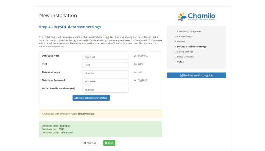 MySQL Database Settings