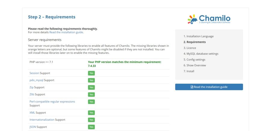 Chamilo Requirements